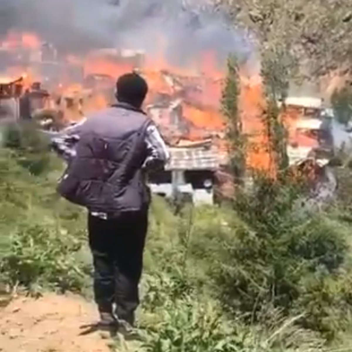Artvin'deki köy evlerinde yangın çıktı #3