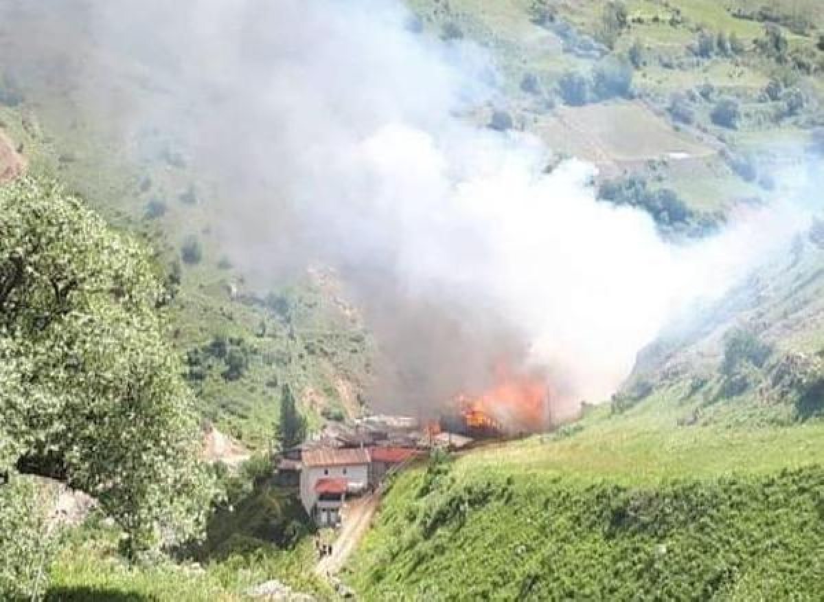 Artvin'deki köy evlerinde yangın çıktı #4