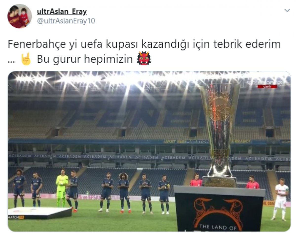 Galatasaraylılar Fenerbahçe nin kupasını UEFA Kupası na benzetti #4