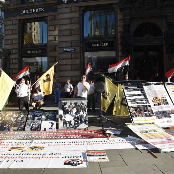 Viyana'da Sisi'yi protesto ettiler #1