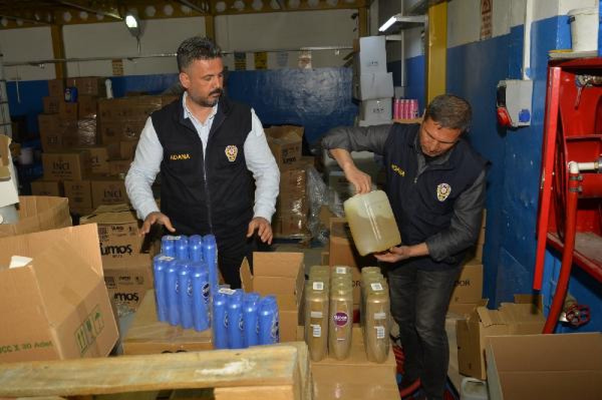 Adana'da 650 bin TL'lik sahte temizlik ürününe el konuldu
