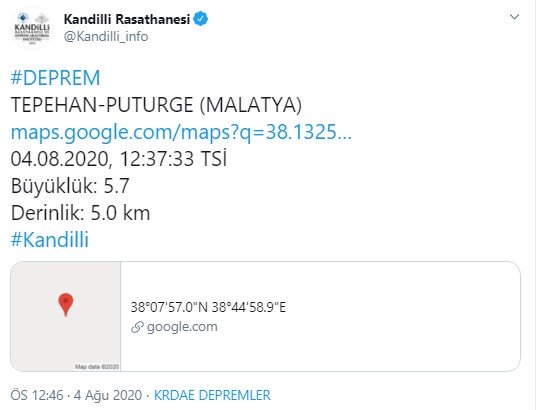 Adıyaman-Malatya çevresinde 5,2 büyüklüğünde deprem #1