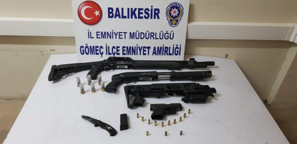 Balıkesir'de polis uygulamalarında 9 adet silah yakalandı
