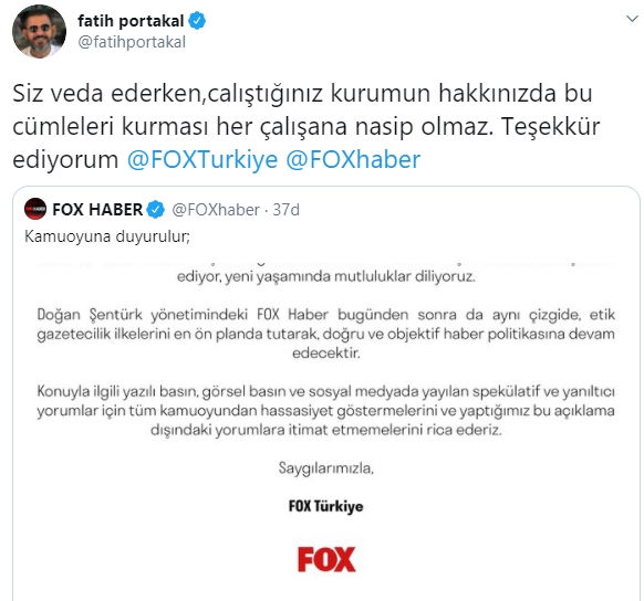 Fatih Portakal dan istifa sonrası ilk açıklama #1