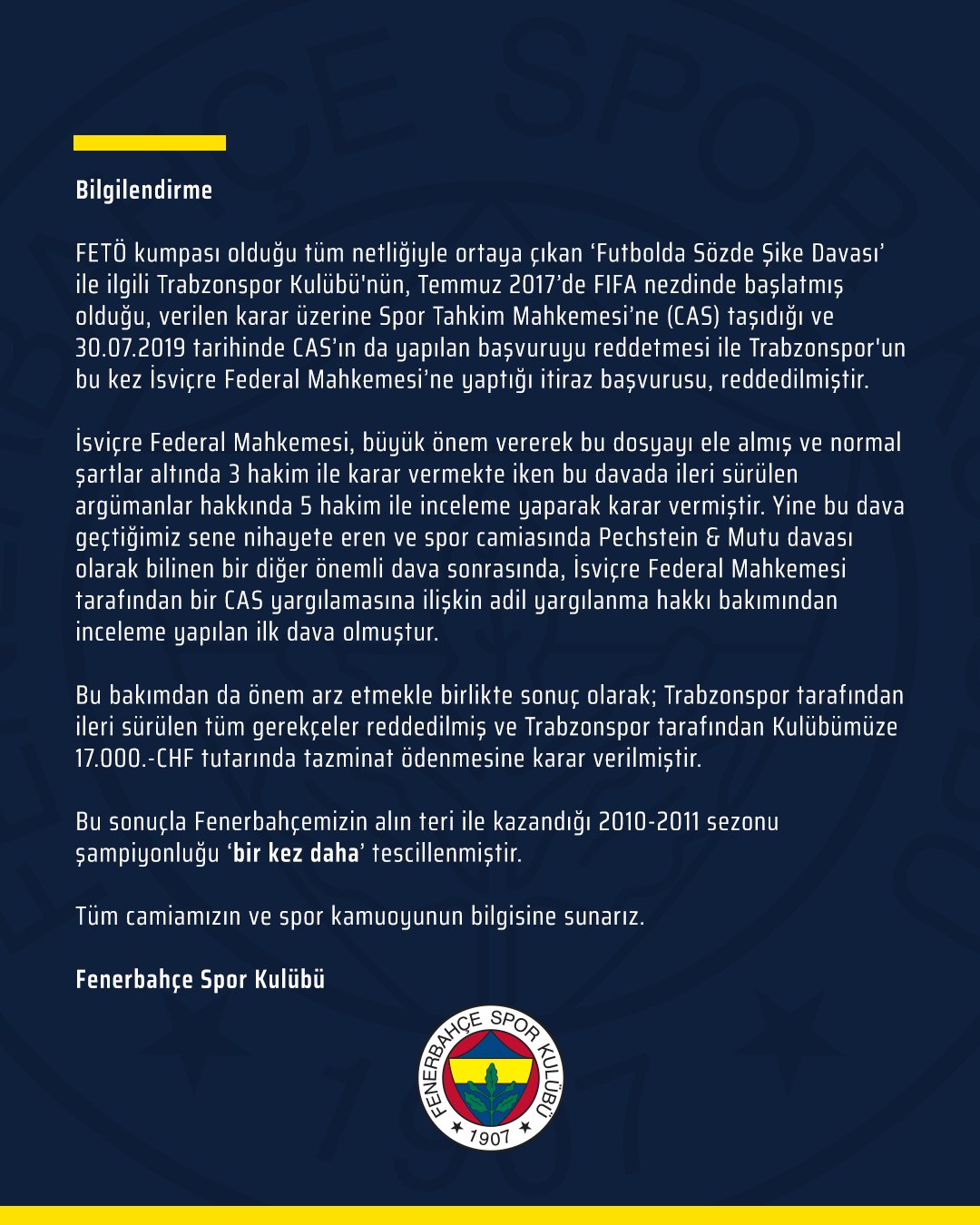 Fenerbahçe: Trabzonspor bize tazminat ödeyecek #1