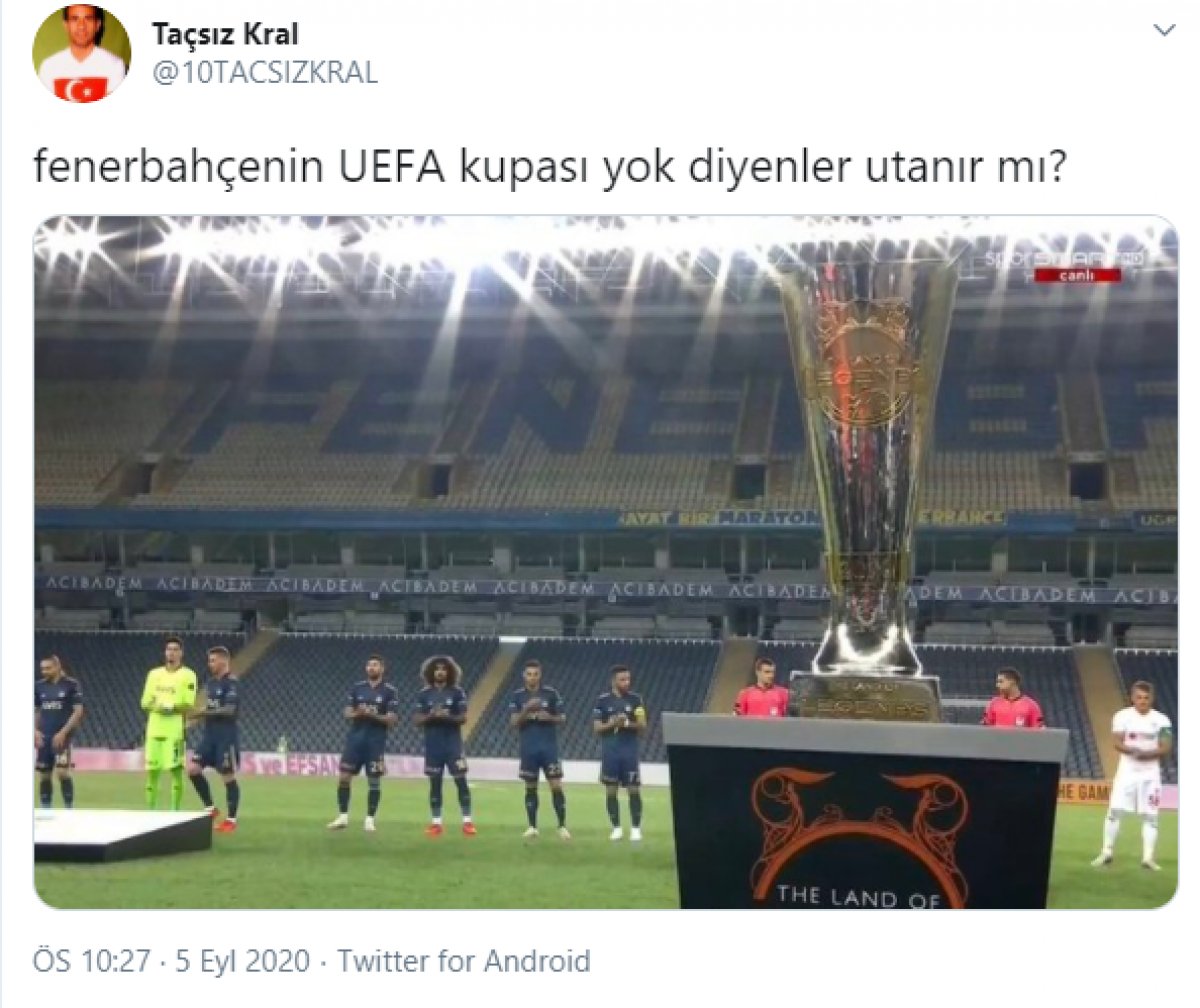 Galatasaraylılar Fenerbahçe nin kupasını UEFA Kupası na benzetti #3