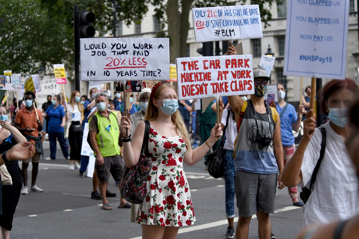 İngiltere nin başkentinde hemşirelerin zam protestosu #5