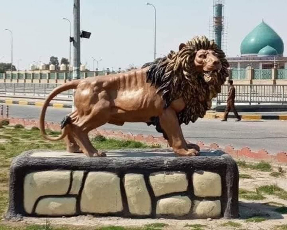Irak’ta 65 bin dolara mal olan aslan heykeli tepkiye yol açtı -1